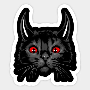 Evil Cat horns Sticker